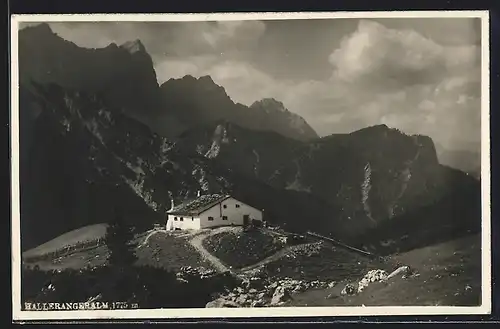 AK Gasthaus Hallerangeralm, Berghütte mit Panorama