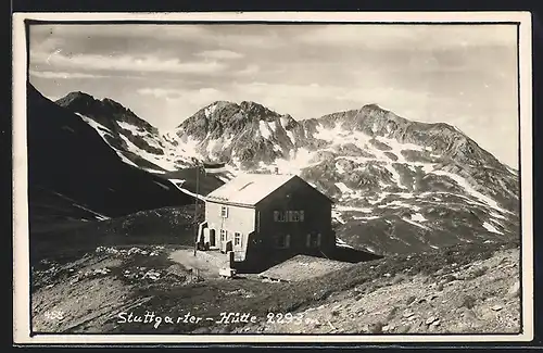 AK Stutgarter-Hütte, Berghütte mit Panorama