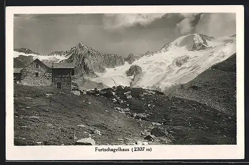 AK Furtschagelhaus, Berghüttenpanorama