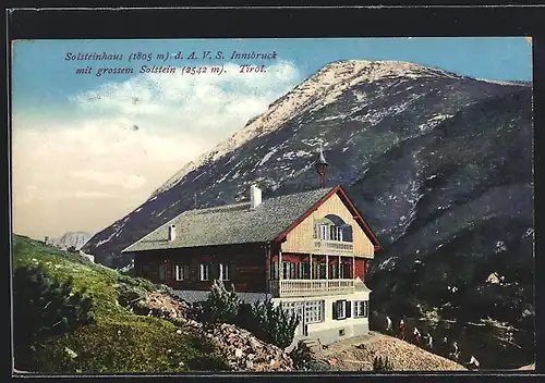 AK Solsteinhaus, Blick zum grossen Solstein