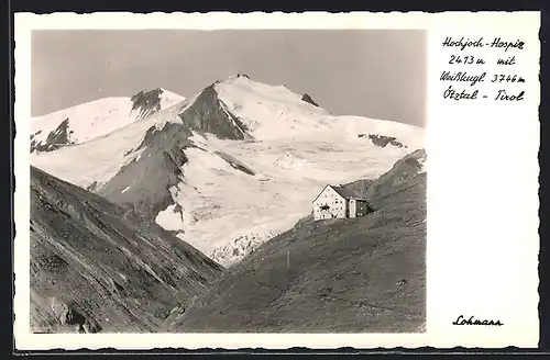 AK Hochjoch-Hospiz, Ansicht mit Weisskugl