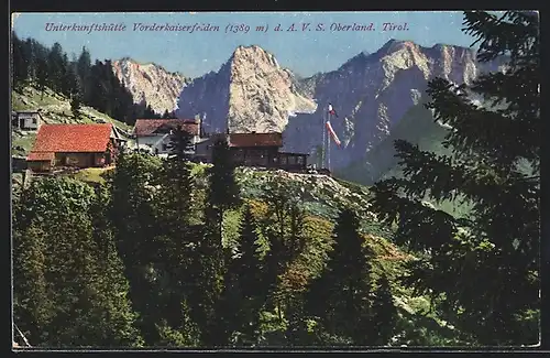 AK Unterkunftshütte Vorderkaiserfeiden