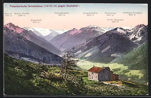 AK Patscherkofel Schutzhaus, Blick ins Stubaital