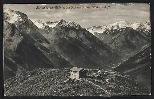 AK Starkenburger-Hütte, Berghütte mit Umgebung