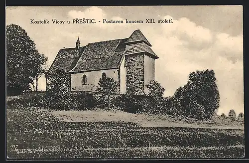 AK Prestice, Kostelic Vicow, Postaven koncem XIII. stoleti