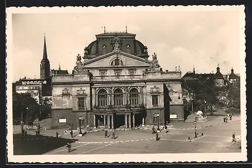 AK Pilsen, Grosses Theater aus der Vogelschau