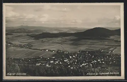 AK Kdyne /Sumava, Gesamtansicht mit Umgebung von oben