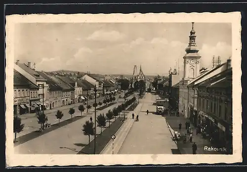 AK Rakovnik, Strassenpartie aus der Vogelschau