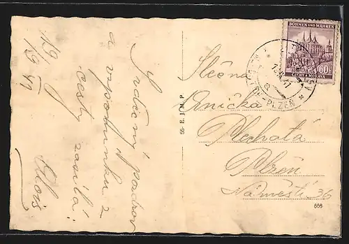 AK Rakovnik, Strassenpartie aus der Vogelschau