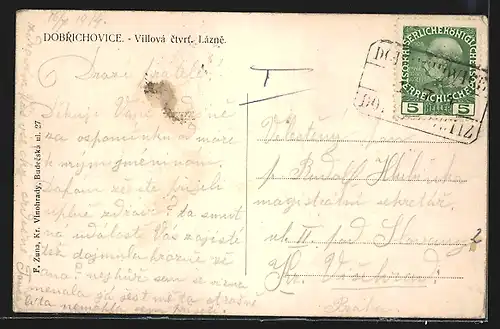 AK Dobrichovice, Villova ctvrt. Lazne