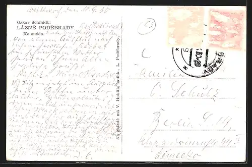 Künstler-AK Lázne Podebrady, Kolonáda