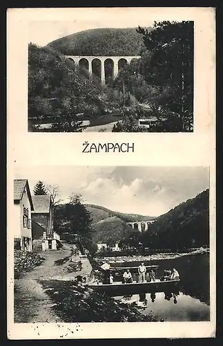 AK Zampach, Flusspartie, Viadukt