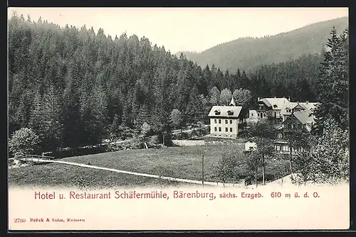 AK Bärenburg /Sächs. Erzgeb., Hotel und Restaurant Schäfermühle