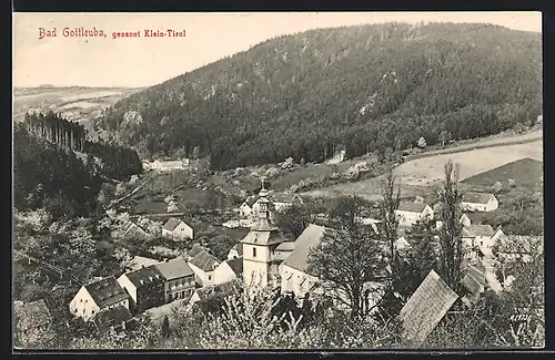 AK Bad Gottleuba, genannt Klein-Tirol, Gesamtansicht von einem Berg aus