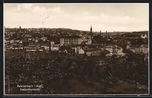 AK Reichenbach i. Vogtl., Gesamtansicht mit Kirche