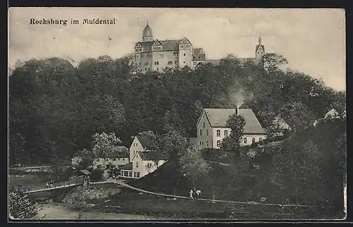 AK Rechenberg im Muldental, Ortspartie mit Schloss