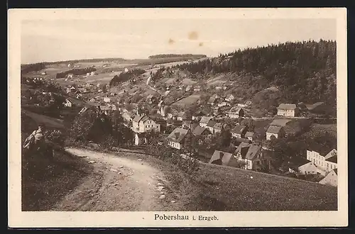 AK Pobershau i. Erzgebirge, Teilansicht