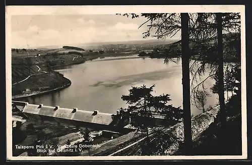 AK Pirk / Talsperre, Vorsperre Dobeneck mit Blick auf Oelsnitz
