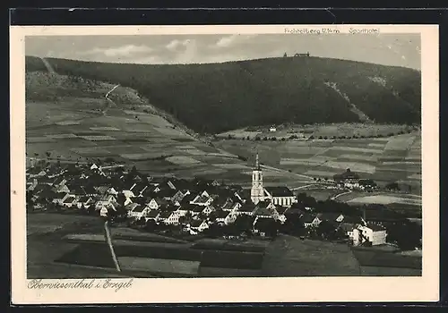 AK Oberwiesenthal im Erzgeb., Teilansicht mit Kirche