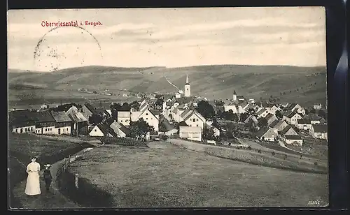 AK Oberwiesenthal, Teilansicht mit Kirche