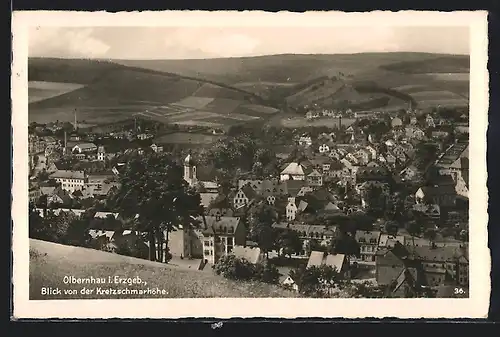 AK Olbernhau /Erzgeb., Blick von der Kretzschmarhöhe