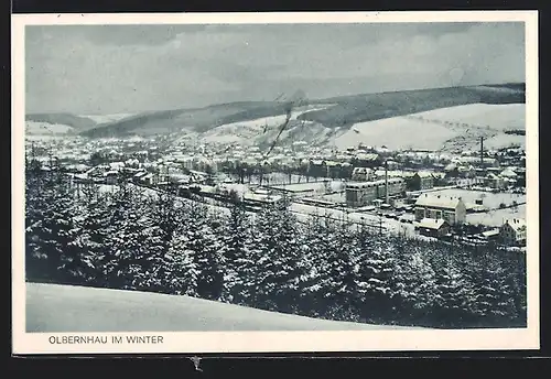 AK Olbernhau, Teilansicht im Winter