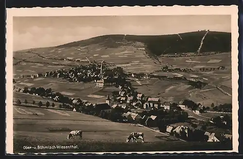 AK Oberwiesenthal, Teilansicht mit Böhmisch-Wiesenthal