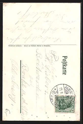 AK Augustusburg, Drahtseilbahn mit Abfahrthäuschen