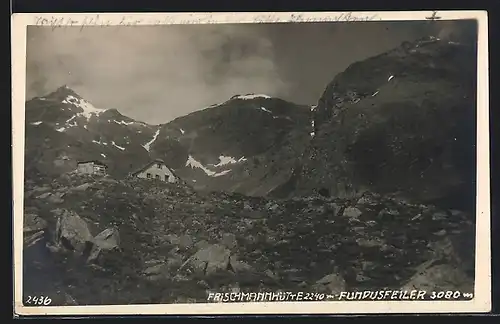 AK Frischmannhütte, Berghütte mit Funduspfeiler