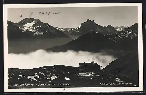 AK Ulmer Hütte, Berghütte mit Kuchenspitze und Patteriol