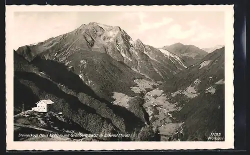 AK Steinerkogel-Haus am Brandberg mit Zillertal