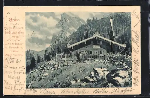 AK Vorderkaiserfelden, Blick zur Unterkunftshütte Oberland