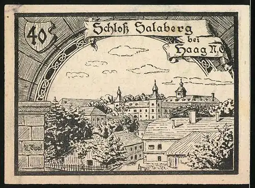 Notgeld Haag 1920, 40 Heller, Schloss Salaberg