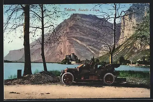 AK Auto Metallurgique (19 ), Toblino, Wagen vor dem Schloss