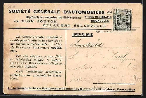 AK Auto Delaunay-Belleville, Limousine Trois Quarts, Societe Generale d`Automobiles