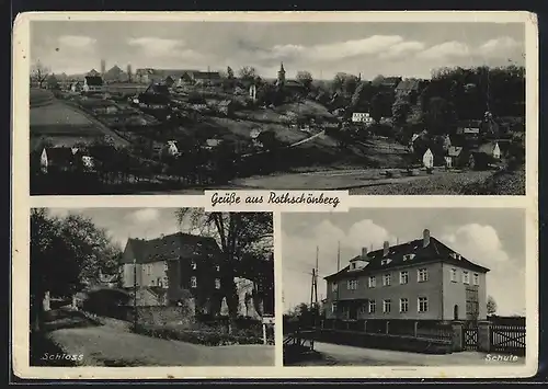 AK Rothschönberg, Schloss, Schule, Ortsansicht