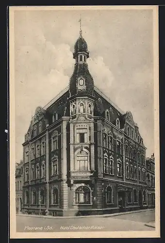 AK Meerane / Sachsen, Strassenpartie am Hotel Deutscher Kaiser