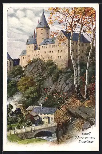 AK Schwarzenberg, Blick nach dem Schloss