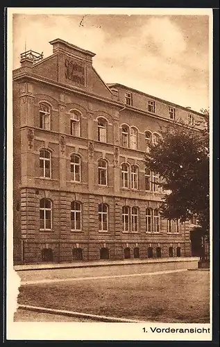 AK Karlsruhe, St. Hedwig & St. Gertrud-Haushaltungsschulen, Sofienstrasse 69, Vorderansicht