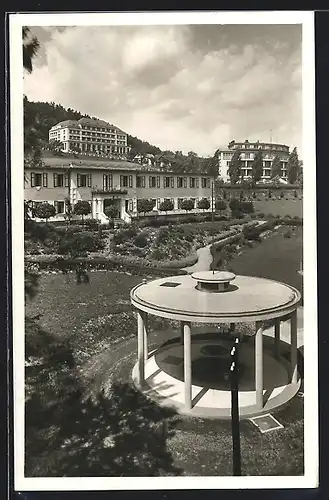 AK Teplice n. Bec., Garten mit Pavillon