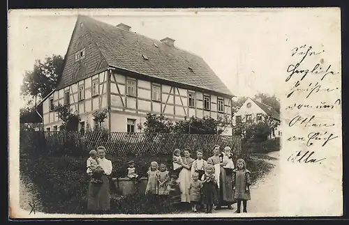 Foto-AK Dorfschellenberg, Gehöft 1910