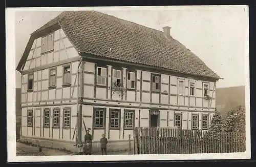 Foto-AK Erlau / Schleusingen, Haus Leypold 1913