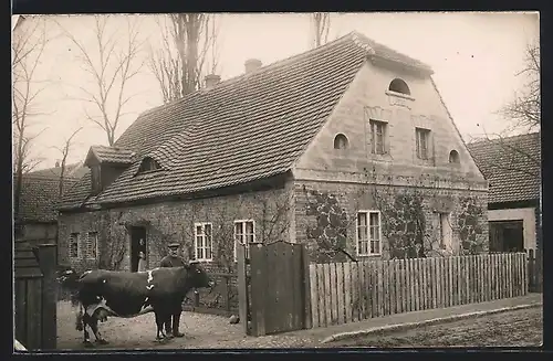 Foto-AK Herrndorf, Bauerngehöft 1915