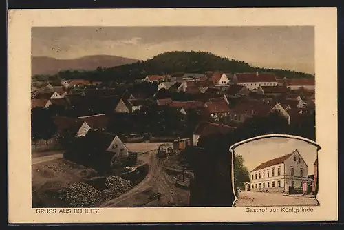 AK Böhlitz / Wurzen, Gasthof zur Königslinde, Panorama