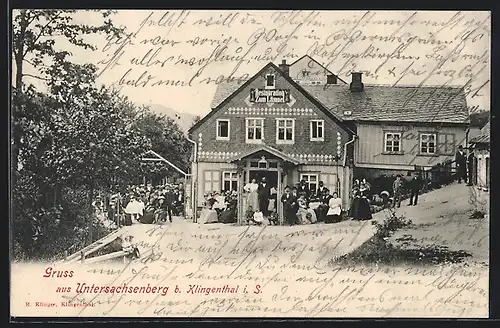 AK Untersachsenberg b. Klingenthal, Gasthaus zum Lämpel