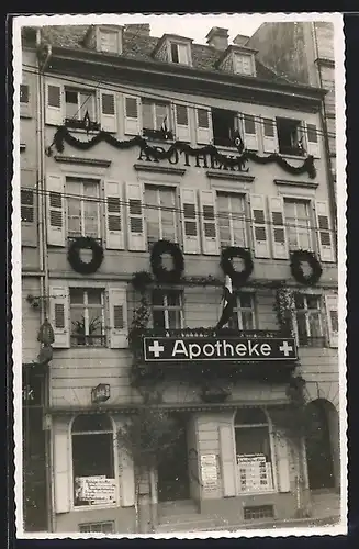 Foto-AK Karlsruhe, Apotheke & Arztparaxis Dr. Madaus