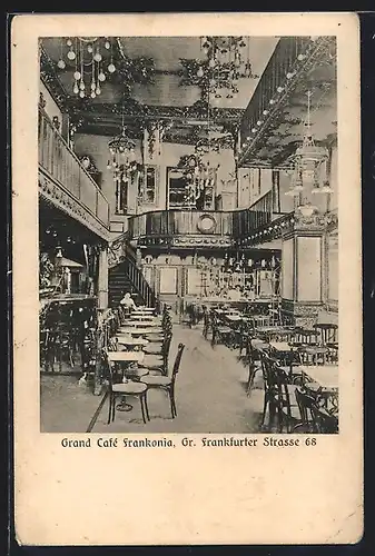 AK Berlin-Friedrichshain, Innenraum vom Grand Café Frankoina, Grosse Frankfurter Strasse 68