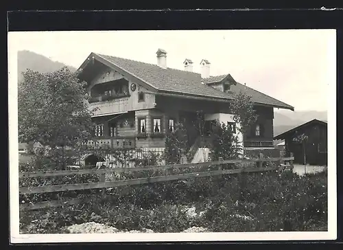 Foto-AK Rottach-Egern, Cafe Hubertus, Gartenansicht 1938