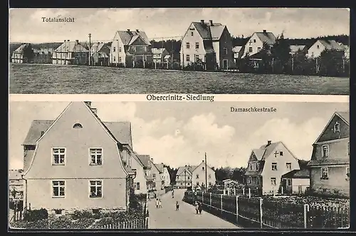 AK Obercrinitz, Siedlung, Damaschkestrasse, Totalansicht