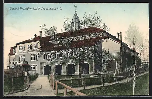 AK Pretzschendorf bei Frauenstein /Sa., Gasthof Pretzschendorf, Gebäudeansicht mit Anlagen